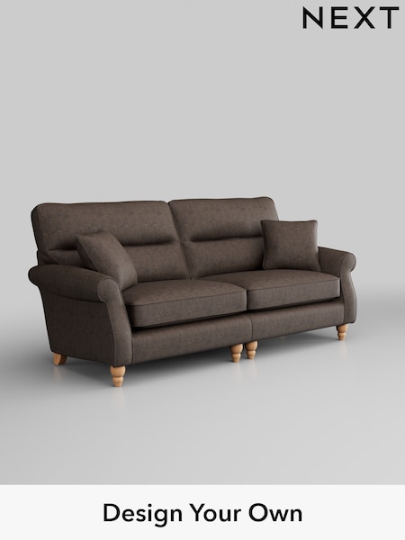 Monza Faux Leather Easy Clean/Peppercorn Brown Ashford Highback (W41757) | £1,525