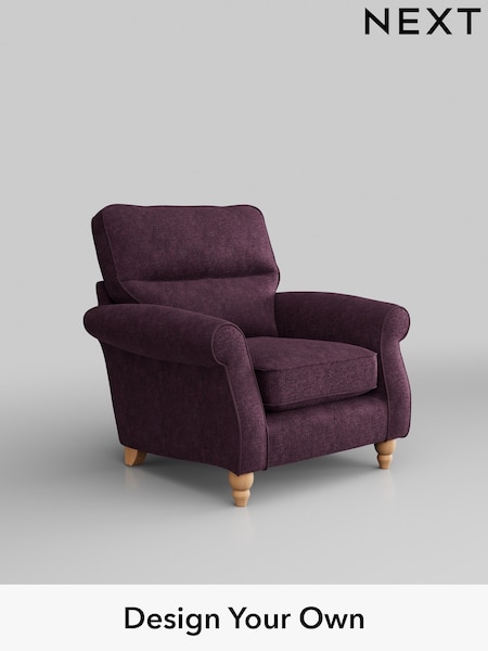 Plush Chenille/Dark Plum Purple Ashford Highback (W41761) | £925