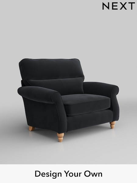 Plush Velvet Easy Clean/Charcoal Grey Ashford Highback (W41783) | £1,025