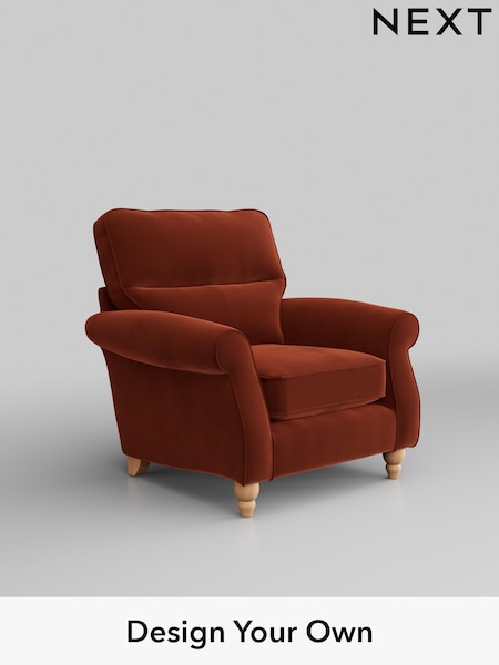 Plush Velvet Easy Clean/Ginger Orange Ashford Highback (W41784) | £925