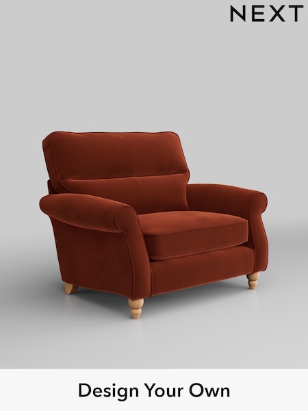 Plush Velvet Easy Clean/Ginger Orange Ashford Highback (W41784) | £1,025