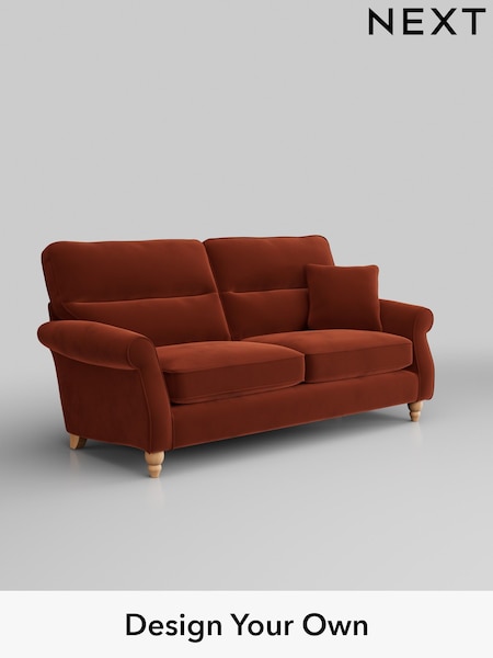 Plush Velvet Easy Clean/Ginger Orange Ashford Highback (W41784) | £1,425