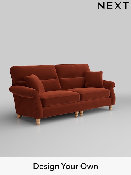 Plush Velvet Easy Clean/Ginger Orange Ashford Highback (W41784) | £1,525