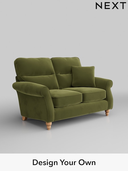 Plush Velvet Easy Clean/Mid Olive Green Ashford Highback (W41791) | £1,225