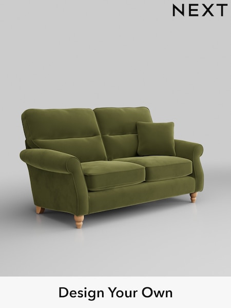 Plush Velvet Easy Clean/Mid Olive Green Ashford Highback (W41791) | £1,325