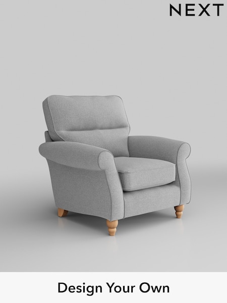 Tweedy Blend Easy Clean/Light Silver Grey Ashford Highback (W41805) | £825