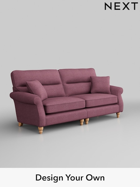 Tweedy Blend Easy Clean/Mid Mulberry Purple Ashford Highback (W41814) | £1,425