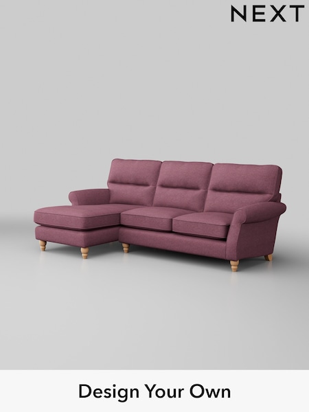 Tweedy Blend Easy Clean/Mid Mulberry Purple Ashford Highback (W41814) | £1,925