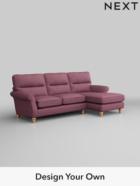 Tweedy Blend Easy Clean/Mid Mulberry Purple Ashford Highback (W41814) | £1,925