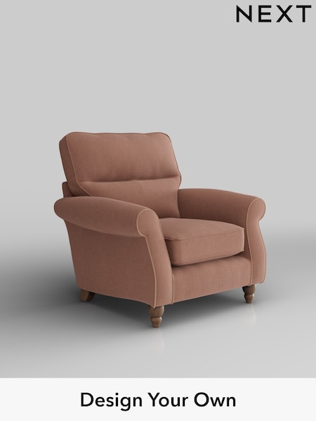 Relaxed Linen Look/Light Rust Brown Ashford Highback (W41832) | £925