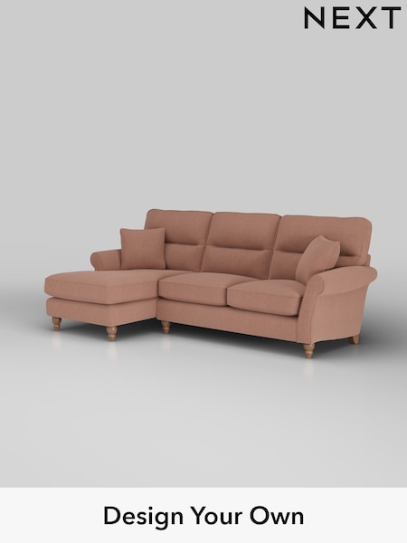 Relaxed Linen Look/Light Rust Brown Ashford Highback (W41832) | £2,050