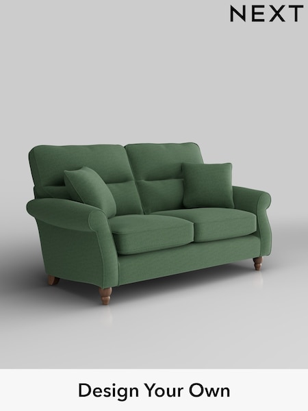 Relaxed Linen Look/Dark Green Ashford Highback (W41834) | £1,325
