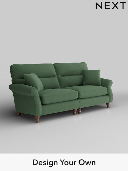 Relaxed Linen Look/Dark Green Ashford Highback (W41834) | £1,525