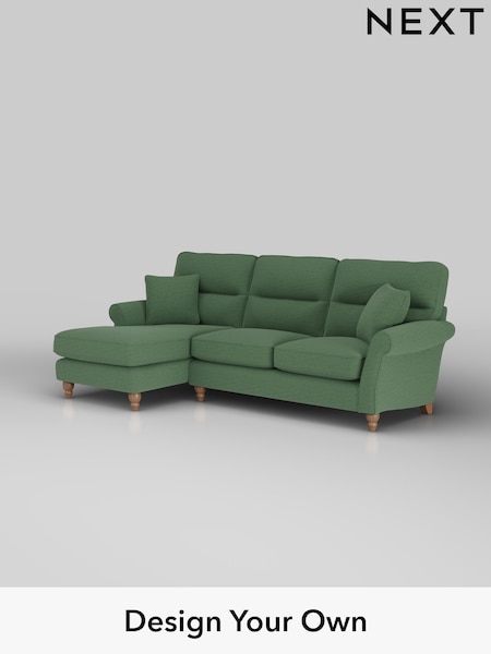 Relaxed Linen Look/Dark Green Ashford Highback (W41834) | £2,050