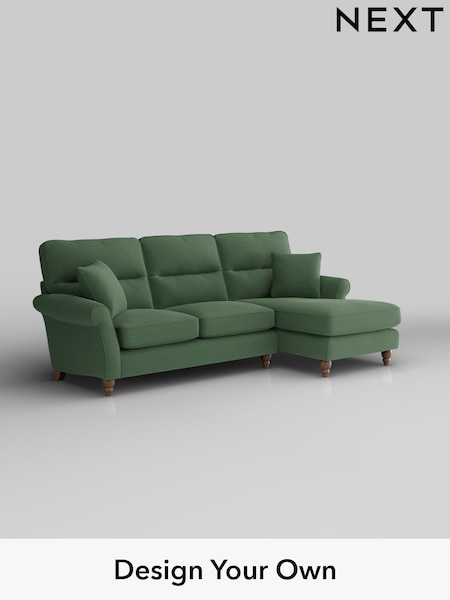 Relaxed Linen Look/Dark Green Ashford Highback (W41834) | £2,050