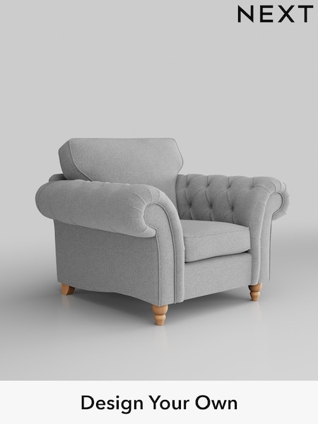 Tweedy Blend Easy Clean/Light Silver Grey Gosford Highback Ii Deep Sit (W41934) | £975