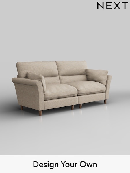 Boucle Weave Easy Clean/Dark Natural Hartley Highback Relaxed Sit (W41985) | £1,325