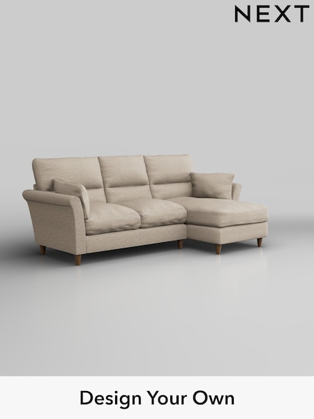 Boucle Weave Easy Clean/Dark Natural Hartley Highback Relaxed Sit (W41985) | £1,850