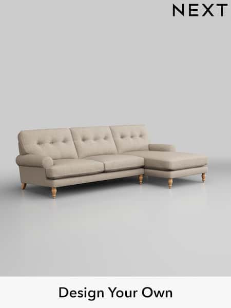 Boucle Weave Easy Clean/Dark Natural Erin Buttoned Back Deep Relaxed Sit (W41986) | £1,899