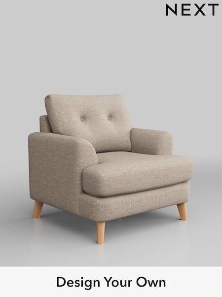 Boucle Weave Easy Clean/Dark Natural Parker Buttoned Back (W41993) | £825