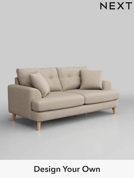 Boucle Weave Easy Clean/Dark Natural Parker Buttoned Back (W41993) | £1,299