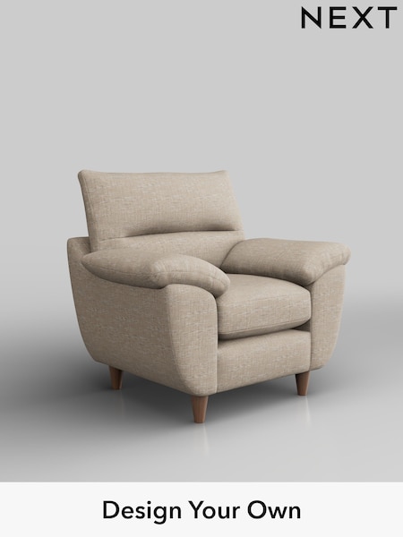 Boucle Weave Easy Clean/Dark Natural Elliot Highback (W41996) | £575