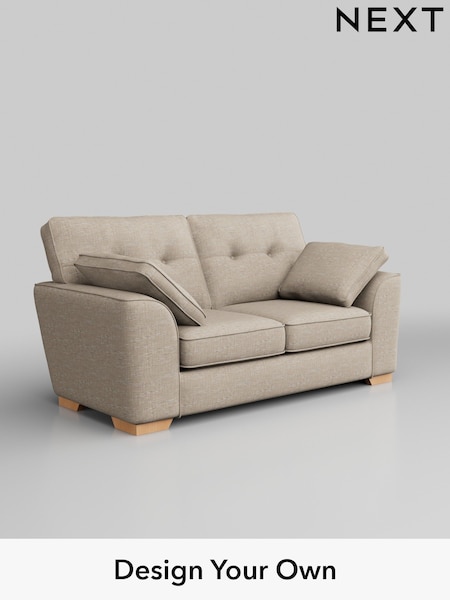 Boucle Weave Easy Clean/Dark Natural Stamford Buttoned Back (W41999) | £1,075