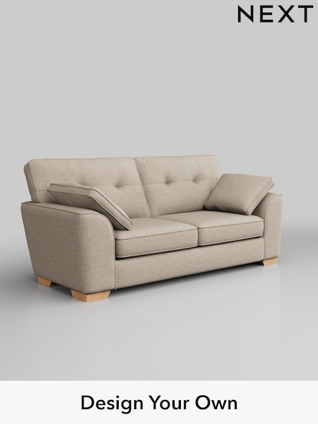 Boucle Weave Easy Clean/Dark Natural Stamford Buttoned Back (W41999) | £1,175