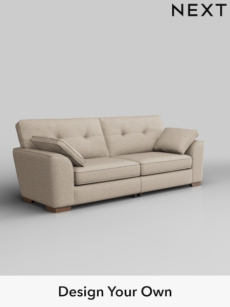 Boucle Weave Easy Clean/Dark Natural Stamford Buttoned Back (W41999) | £1,275