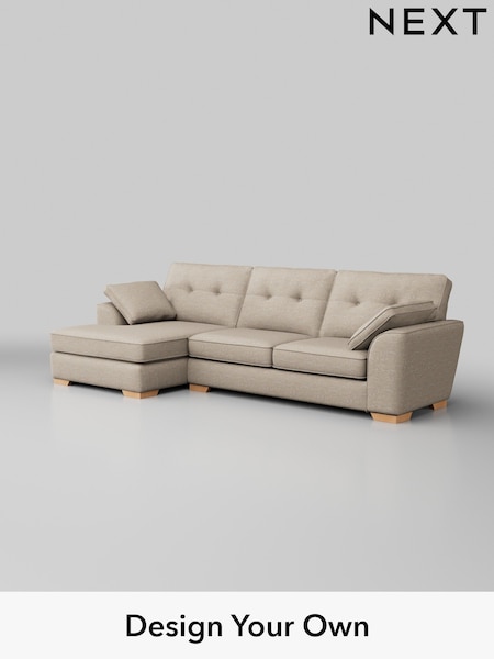 Boucle Weave Easy Clean/Dark Natural Stamford Buttoned Back (W41999) | £1,875