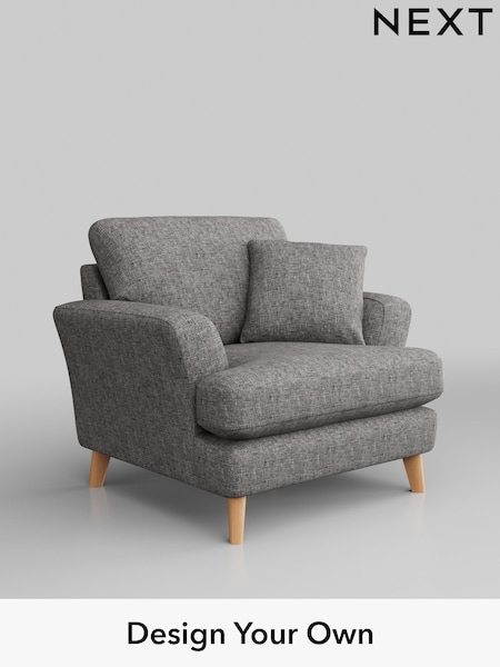 Chunky Boucle Easy Clean/Light Grey Conway Relaxed Sit (W42003) | £875
