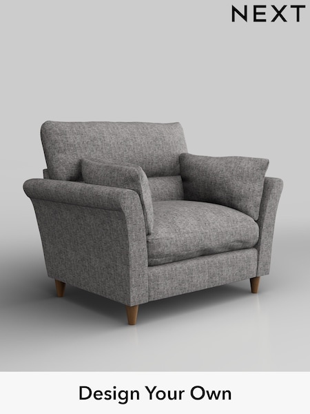 Chunky Boucle Easy Clean/Light Grey Hartley Highback Relaxed Sit (W42005) | £975