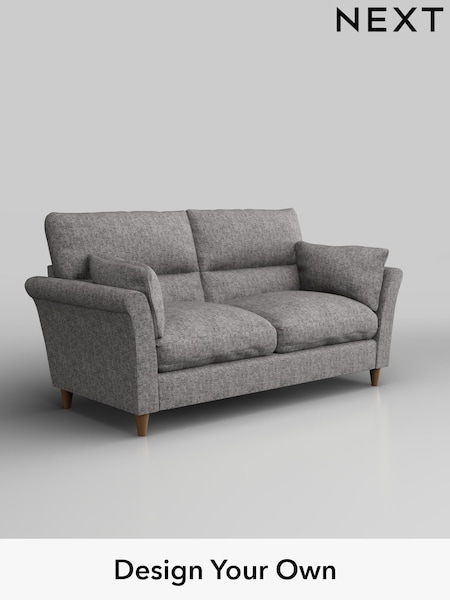 Chunky Boucle Easy Clean/Light Grey Hartley Highback Relaxed Sit (W42005) | £1,325