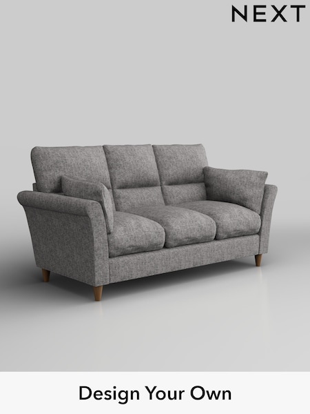 Chunky Boucle Easy Clean/Light Grey Hartley Highback Relaxed Sit (W42005) | £1,325
