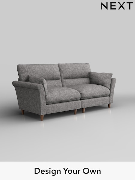 Chunky Boucle Easy Clean/Light Grey Hartley Highback Relaxed Sit (W42005) | £1,425