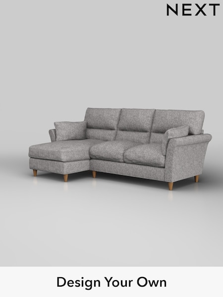 Chunky Boucle Easy Clean/Light Grey Hartley Highback Relaxed Sit (W42005) | £1,950