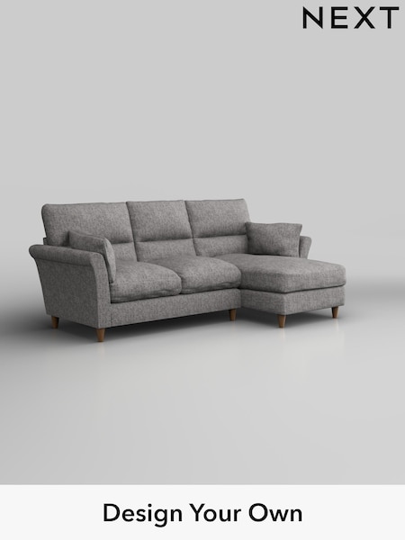 Chunky Boucle Easy Clean/Light Grey Hartley Highback Relaxed Sit (W42005) | £1,950