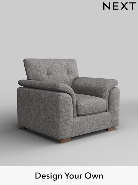 Chunky Boucle Easy Clean/Light Grey Hayden Buttoned Back (W42006) | £750