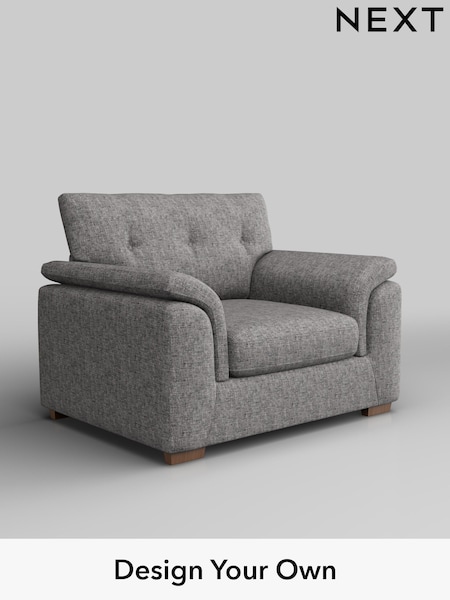 Chunky Boucle Easy Clean/Light Grey Hayden Buttoned Back (W42006) | £850