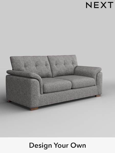 Chunky Boucle Easy Clean/Light Grey Hayden Buttoned Back (W42006) | £1,225