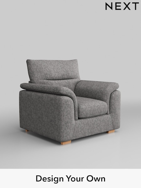 Chunky Boucle Easy Clean/Light Grey Hayden Highback (W42007) | £750