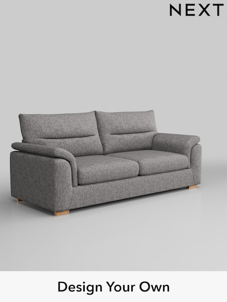 Chunky Boucle Easy Clean/Light Grey Hayden Highback (W42007) | £1,325