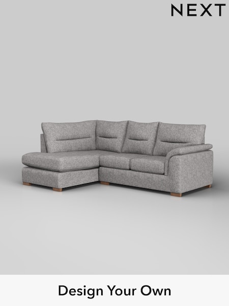 Chunky Boucle Easy Clean/Light Grey Hayden Highback (W42007) | £1,825