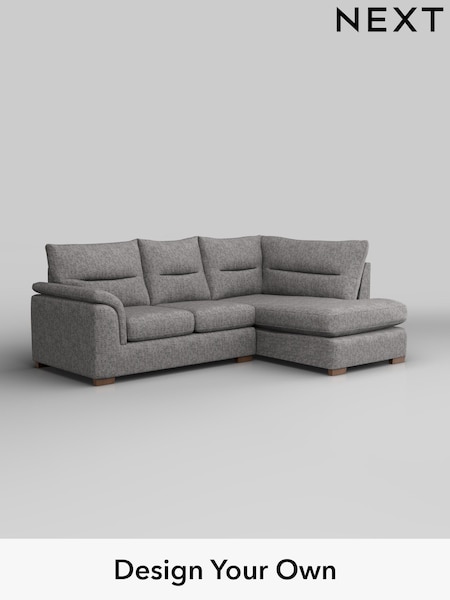 Chunky Boucle Easy Clean/Light Grey Hayden Highback (W42007) | £1,825