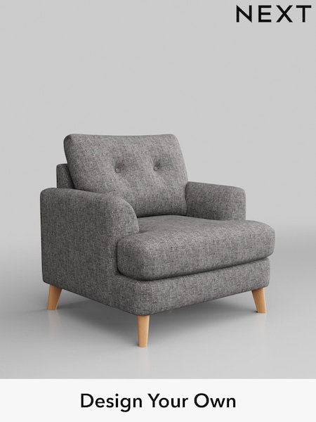 Chunky Boucle Easy Clean/Light Grey Parker Buttoned Back (W42011) | £925