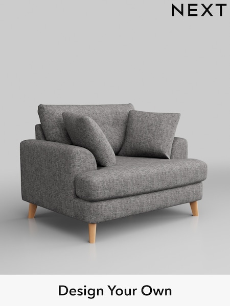 Chunky Boucle Easy Clean/Light Grey Parker Buttoned Back (W42011) | £1,025