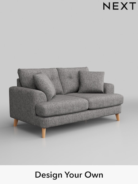 Chunky Boucle Easy Clean/Light Grey Parker Buttoned Back (W42011) | £1,325