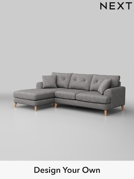 Chunky Boucle Easy Clean/Light Grey Parker Buttoned Back (W42011) | £2,199