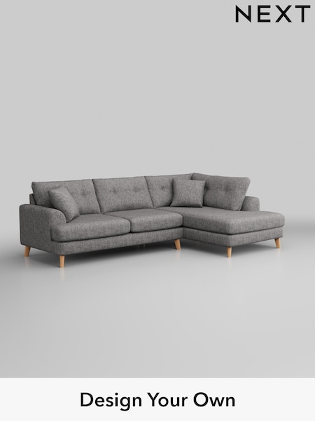Chunky Boucle Easy Clean/Light Grey Parker Buttoned Back (W42011) | £2,425