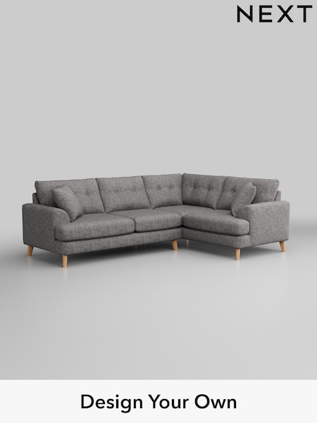 Chunky Boucle Easy Clean/Light Grey Parker Buttoned Back (W42011) | £2,375